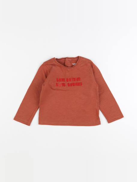 Tee-shirt - 12 mois Marron 1 - vertbaudet enfant 