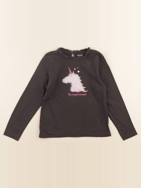 Tee-shirt - 8 ans Gris 1 - vertbaudet enfant 
