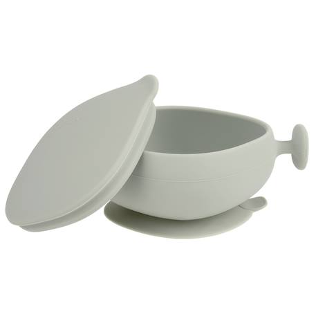 Bol à ventouse et couvercle Beige+Bleu+Rose+Vert de gris 17 - vertbaudet enfant 