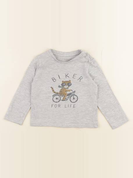 Tee-shirt - 18 mois Gris 1 - vertbaudet enfant 