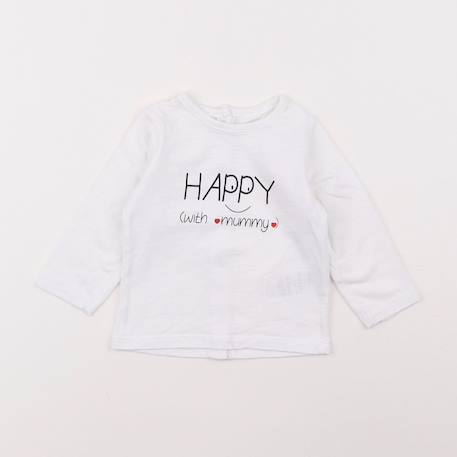 Tee-shirt - 6 mois Blanc 1 - vertbaudet enfant 