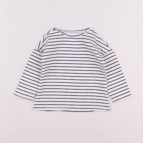 Tee-shirt - 6 mois Blanc, bleu 1 - vertbaudet enfant 