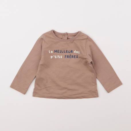 Tee-shirt - 6 mois Marron 1 - vertbaudet enfant 