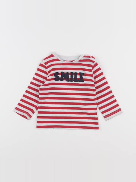 Tee-shirt - 6 mois Blanc, rouge 1 - vertbaudet enfant 