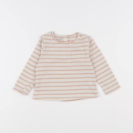 Tee-shirt - 12 mois Beige, rose 1 - vertbaudet enfant 