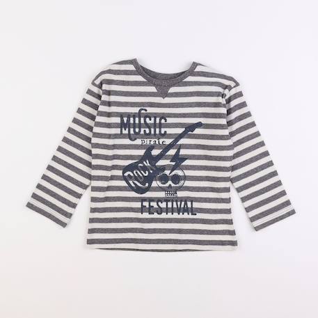 Tee-shirt - 6 ans Blanc, gris 1 - vertbaudet enfant 