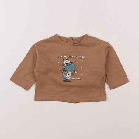 Tee-shirt - 3 mois Marron 1 - vertbaudet enfant 