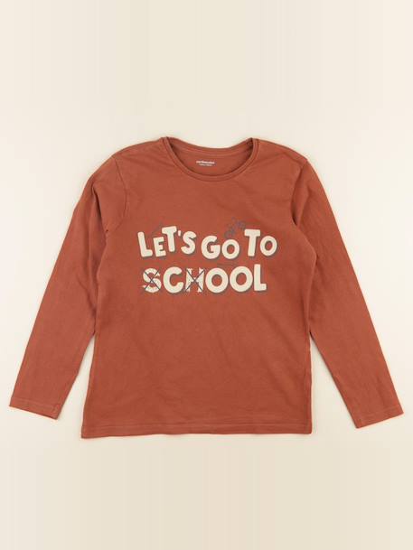 Tee-shirt - 10 ans Marron 1 - vertbaudet enfant 