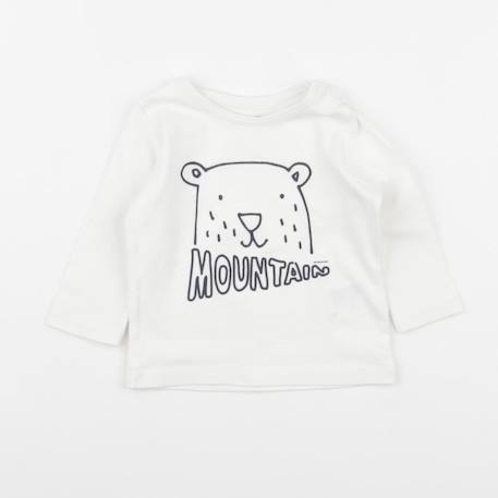 Tee-shirt - 3 mois Blanc 1 - vertbaudet enfant 