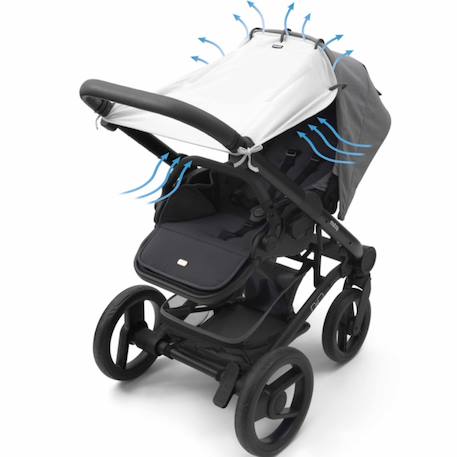 Pare-soleil universel poussette et siège auto uv upf50+ Écru+Gris 4 - vertbaudet enfant 