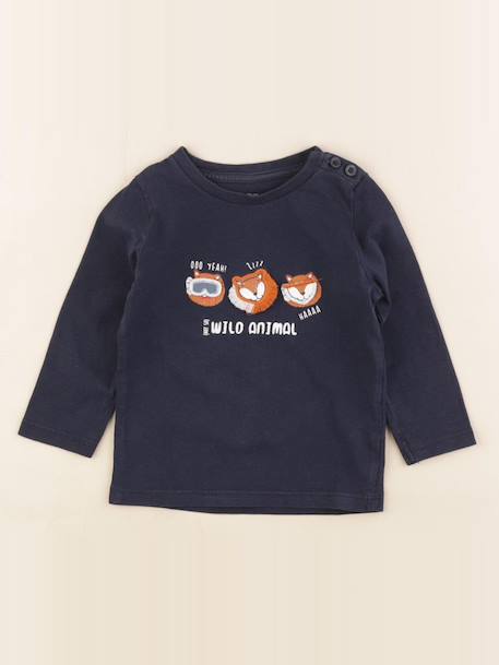 Tee-shirt - 12 mois Bleu 1 - vertbaudet enfant 