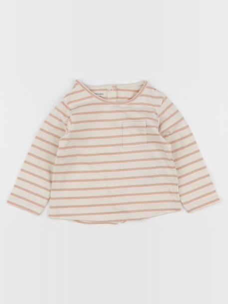 Tee-shirt - 9 mois Beige, rose 1 - vertbaudet enfant 