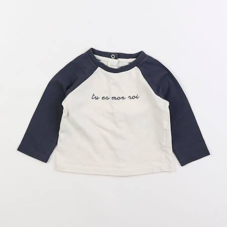 Tee-shirt - 9 mois Blanc, bleu 1 - vertbaudet enfant 