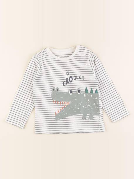 Tee-shirt - 24 mois Beige, bleu 1 - vertbaudet enfant 