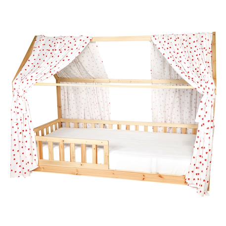 Ciel de lit cabane en gaze de coton duo 360 cm Coeurs rouge 2 - vertbaudet enfant 