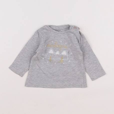 Tee-shirt - 3 mois Gris 1 - vertbaudet enfant 