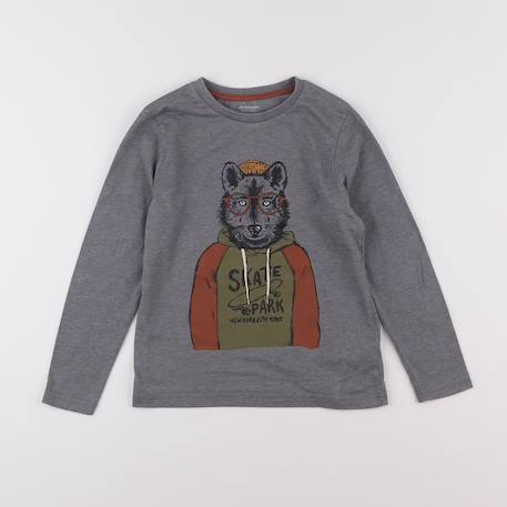 Tee-shirt - 8 ans Gris, marron 1 - vertbaudet enfant 