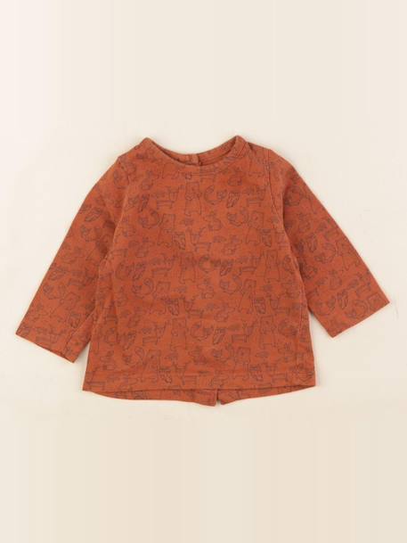 Tee-shirt - 3 mois Marron 1 - vertbaudet enfant 