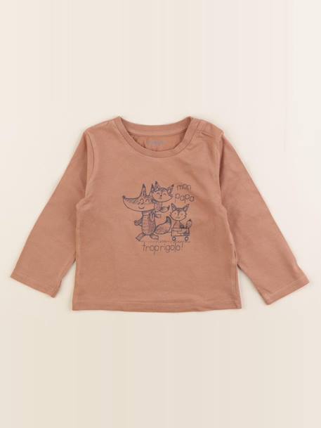 Tee-shirt - 12 mois Marron 1 - vertbaudet enfant 