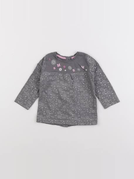 Tee-shirt - 6 mois Gris 1 - vertbaudet enfant 