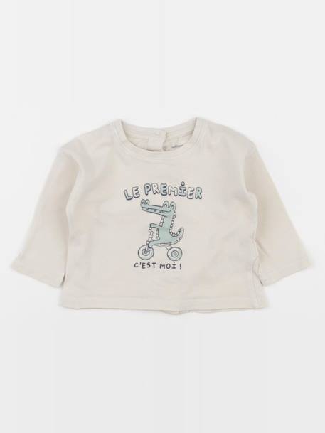 Tee-shirt - 9 mois Beige 1 - vertbaudet enfant 