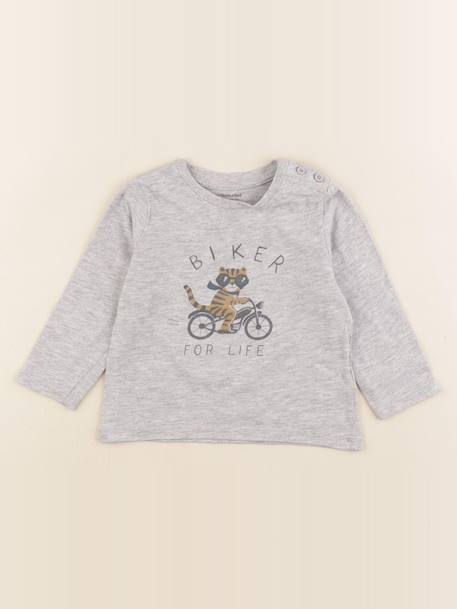 Tee-shirt - 12 mois Gris 1 - vertbaudet enfant 