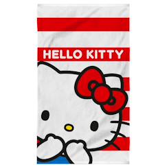 Linge de maison et décoration-Linge de bain-Serviette de bain et de plage imprimée 100% coton, hello kitty red