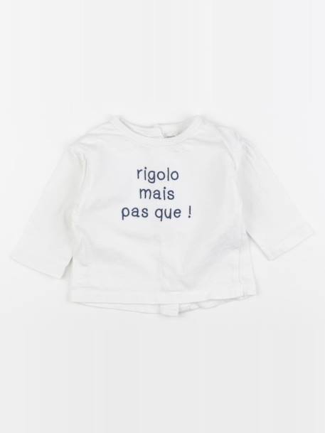 Tee-shirt - 6 mois Blanc 1 - vertbaudet enfant 