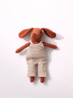 Jouet-Premier âge-Peluche chien en velours avec salopette