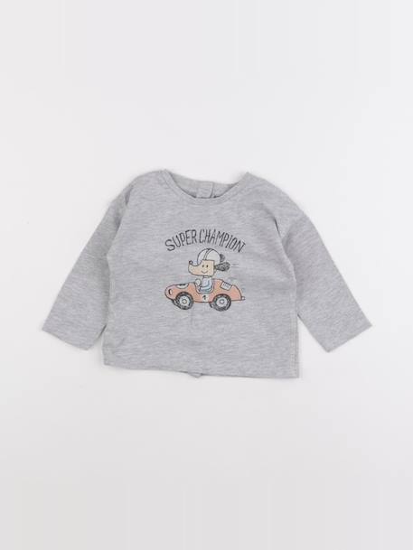 Tee-shirt - 9 mois Gris 1 - vertbaudet enfant 