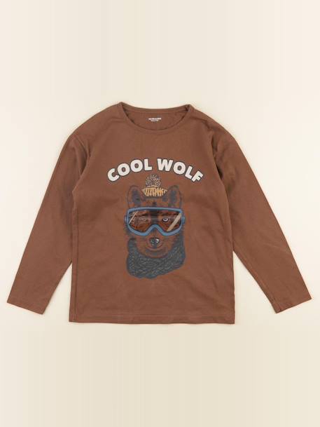 Tee-shirt - 10 ans Marron 1 - vertbaudet enfant 