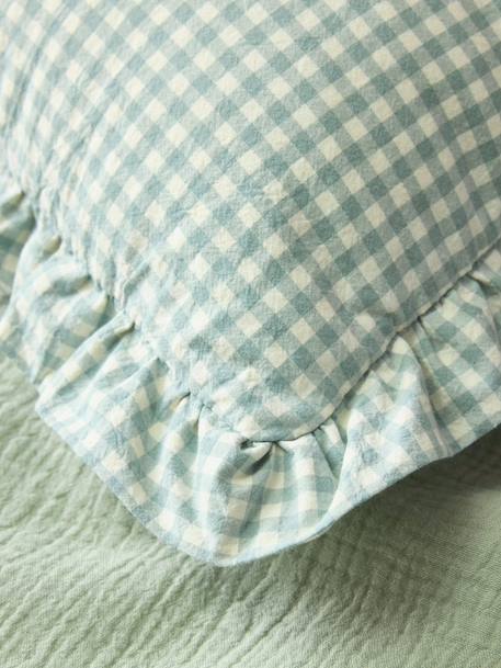 Coussin 'amour' imprimé vichy Vichy curry+Vichy vert 6 - vertbaudet enfant 