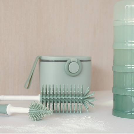 Goupillon biberon avec rince-tétine bébé Beige - Dune+Vert - Jade 7 - vertbaudet enfant 