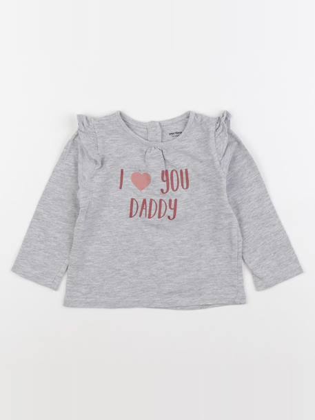 Tee-shirt - 12 mois Gris 1 - vertbaudet enfant 