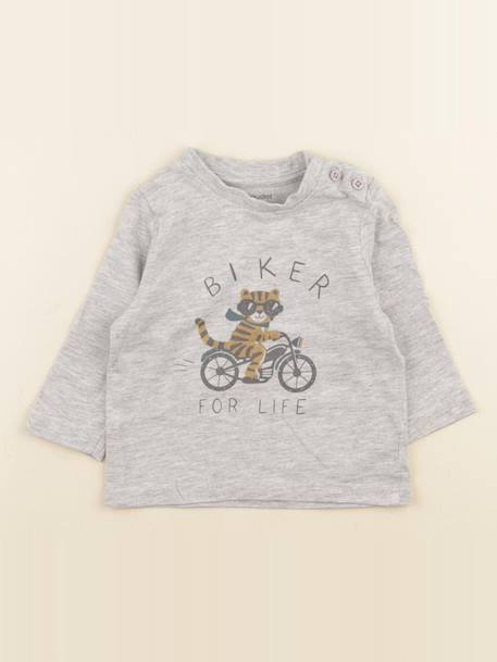 Tee-shirt - 6 mois Gris 1 - vertbaudet enfant 