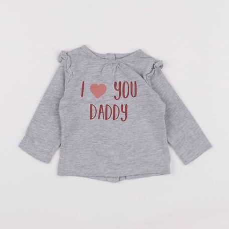 Tee-shirt - 3 mois Gris 1 - vertbaudet enfant 