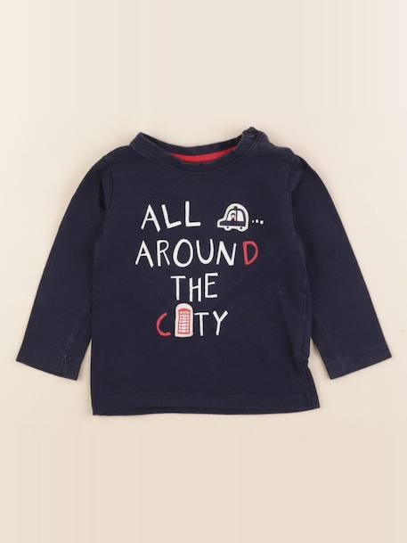 Tee-shirt - 12 mois Bleu 1 - vertbaudet enfant 