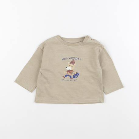 Tee-shirt - 6 mois Beige 1 - vertbaudet enfant 