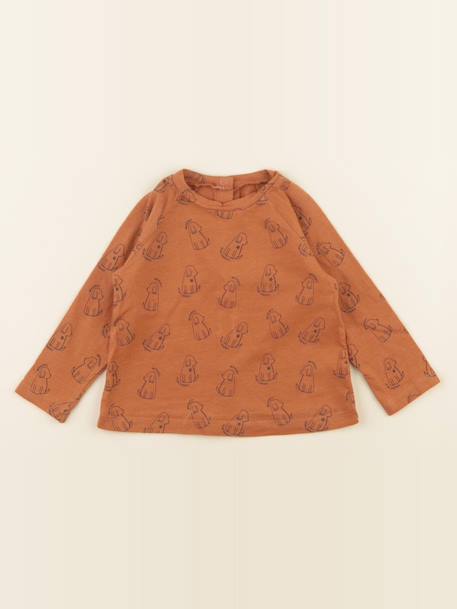 Tee-shirt - 9 mois Marron 1 - vertbaudet enfant 