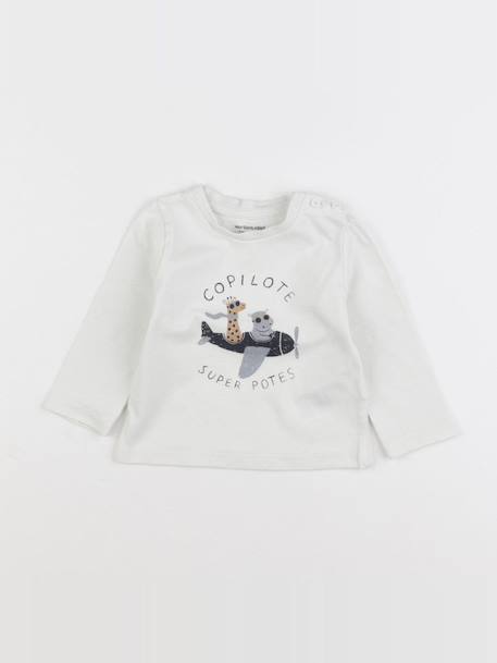 Tee-shirt - 6 mois Blanc 1 - vertbaudet enfant 