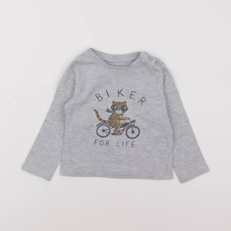Tee-shirt - 18 mois Gris 1 - vertbaudet enfant 