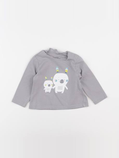 Tee-shirt - 6 mois Gris 1 - vertbaudet enfant 