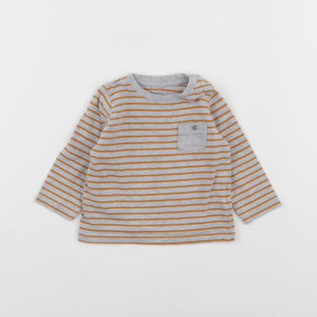 Tee-shirt - 6 mois Gris, orange 1 - vertbaudet enfant 