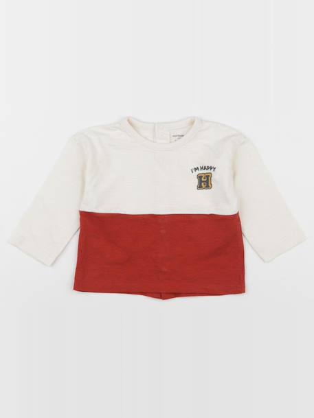 Tee-shirt - 9 mois Beige, rouge 1 - vertbaudet enfant 