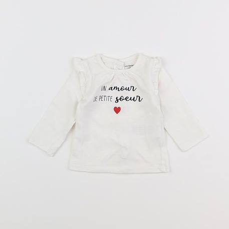 Tee-shirt - 3 mois Blanc 1 - vertbaudet enfant 