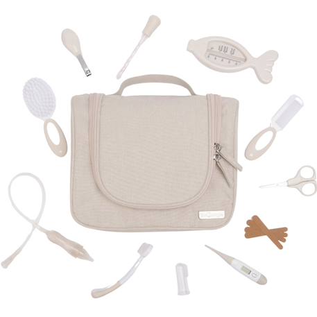 Grande trousse set de soin bébé 15 accessoires luxe dune Beige 6 - vertbaudet enfant 