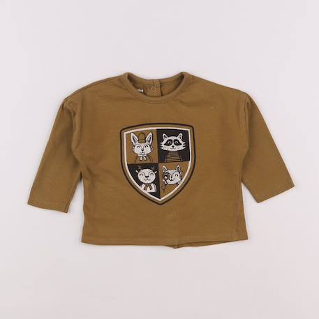 Tee-shirt - 3 mois Marron 1 - vertbaudet enfant 