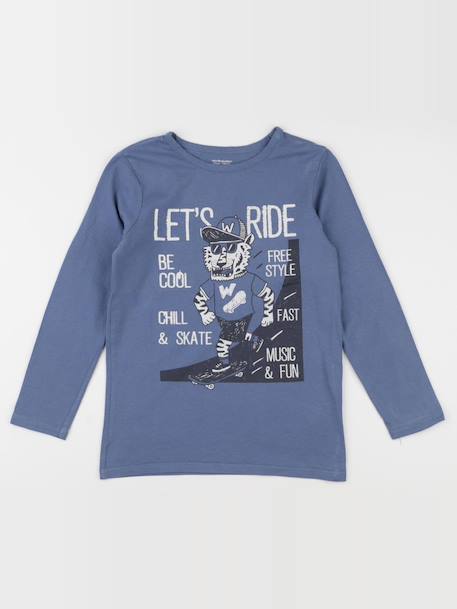 Tee-shirt - 10 ans Bleu 1 - vertbaudet enfant 