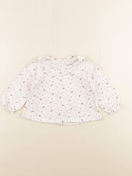Tee-shirt - 12 mois Blanc, rose 1 - vertbaudet enfant 