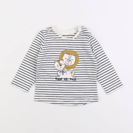 Tee-shirt - 6 mois Blanc, bleu 1 - vertbaudet enfant 
